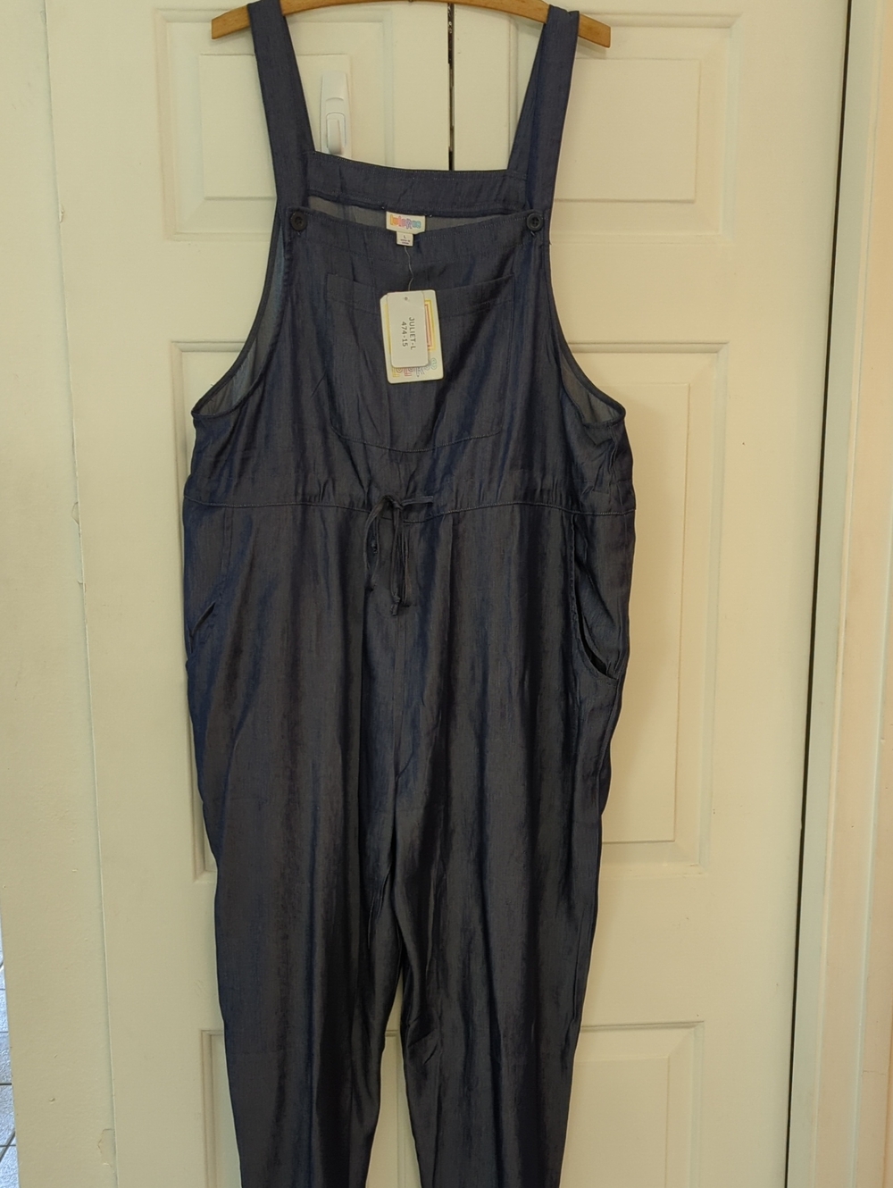 NEW Lularoe Juliet Jumpsuit/Romper Chambray Collection Dark Blue Large